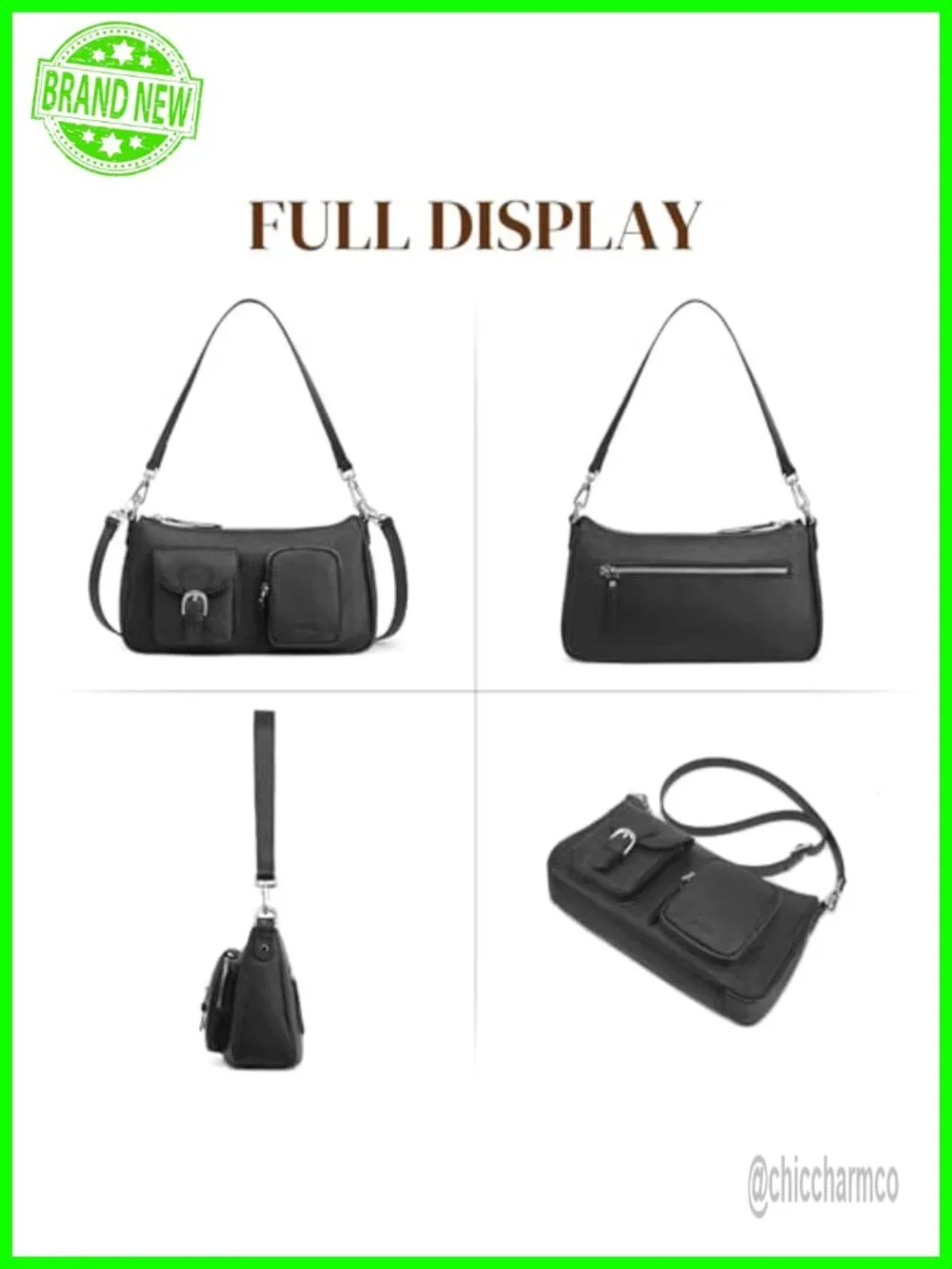 S-ZONE Leather Hobo Bag Crossbody Shoulder Purse Handbag